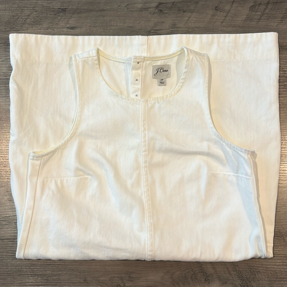 JCrew Petite Denim Shift Dress White Size 2P